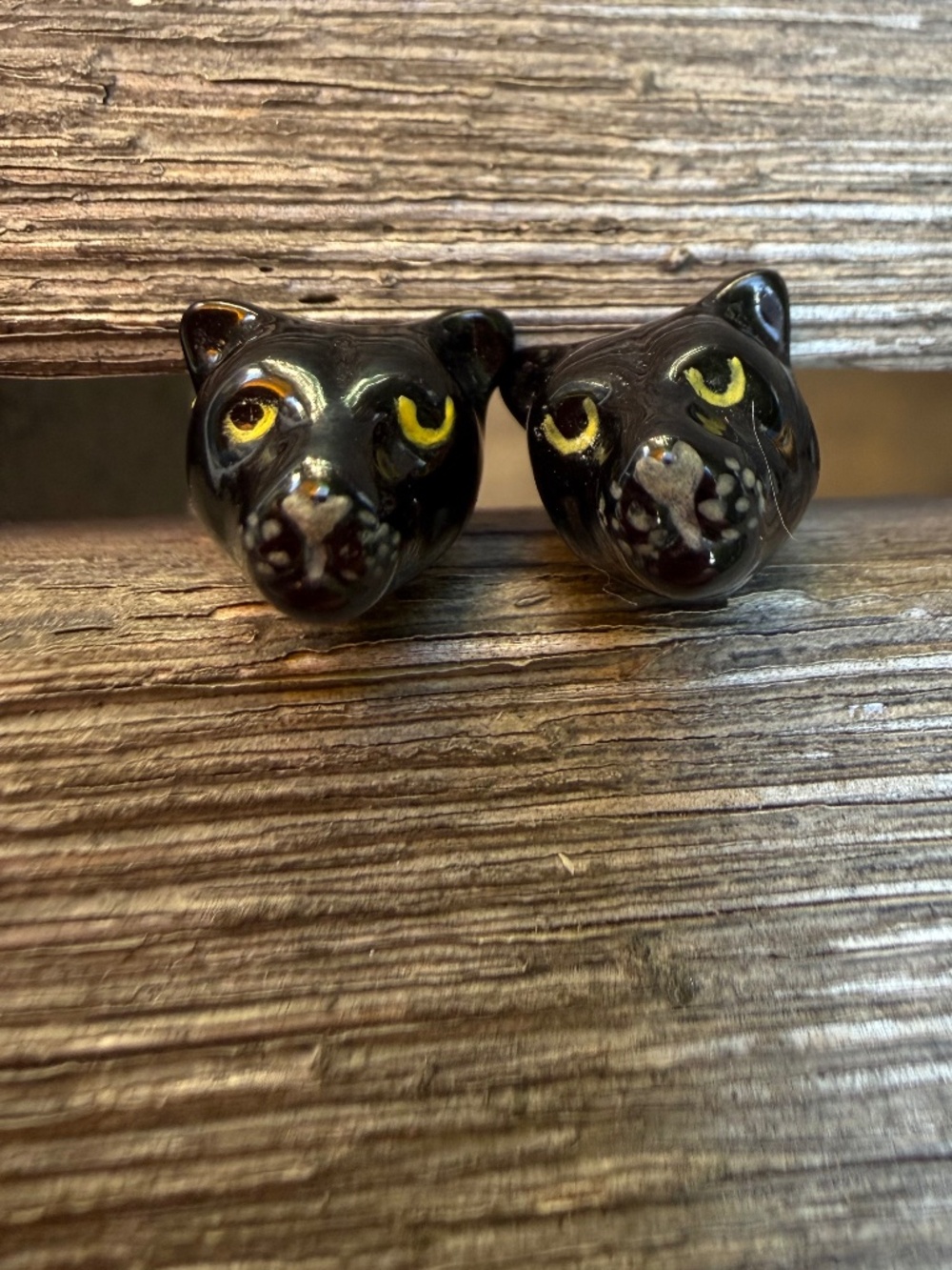 CLARE V Black Cat Panther Earrings Jewelry
